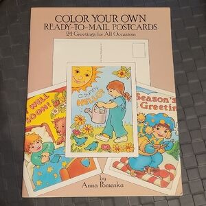 Vintage 1984 Booknof 24 Color Your Own Postcards